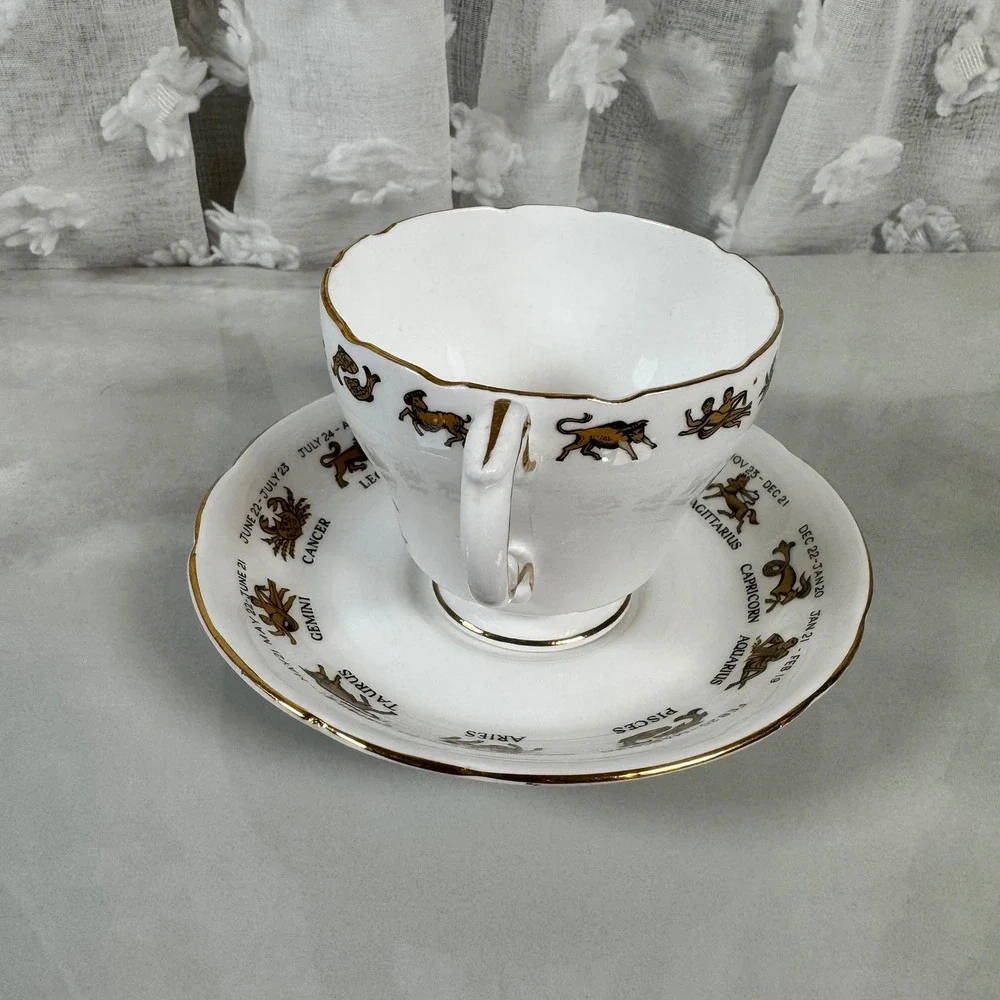Signs of the Zodiac‎ Regal Bone China Cancer Cup and Saucer Made in England